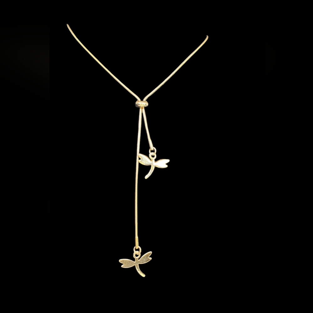 Vtg. Gp Dragonfly Lariat Necklace